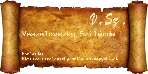 Veszelovszky Szilárda névjegykártya